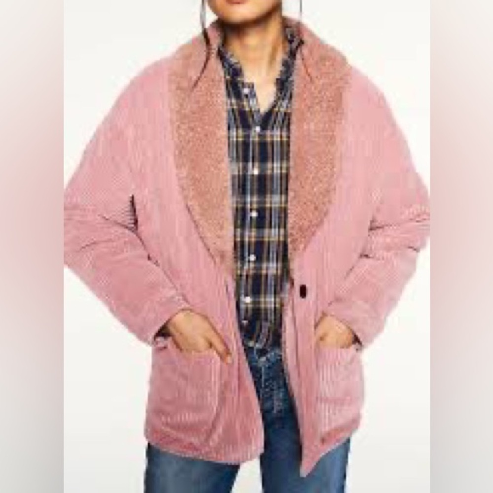 ba&sh Blush Corduroy Teddy Jacket plush pink size XS great condition‎
